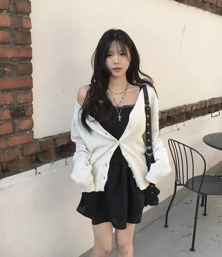 있음 선적 한국 chic 품격 다용도 패치워크 레이스 허리 펌프 로프 슬립 드레스 상세 이미지 22