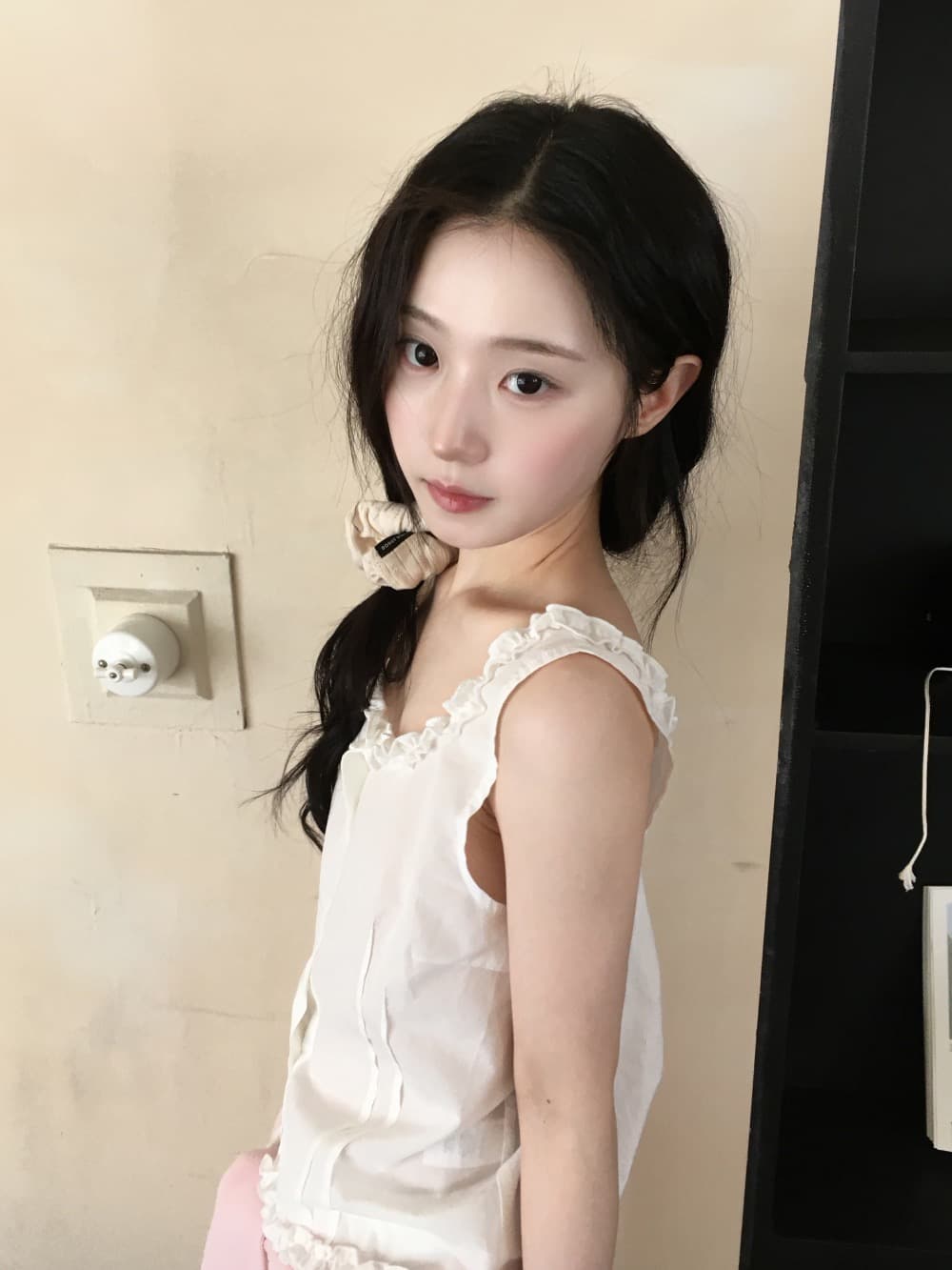 재고 있음 chic 프릴 몸매 가꾸기 슬림해 보이는 슬립 맨위 여성 수 있습니다. 외출용 인사이드 가져 가라. 조끼 상세 이미지 13