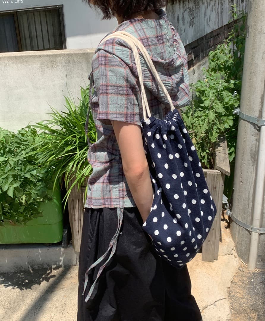 재고 있음 chic 한국 동대문 캐주얼 출퇴근 후드 펌프 로프 격자 무늬 셔츠 상세 이미지 22