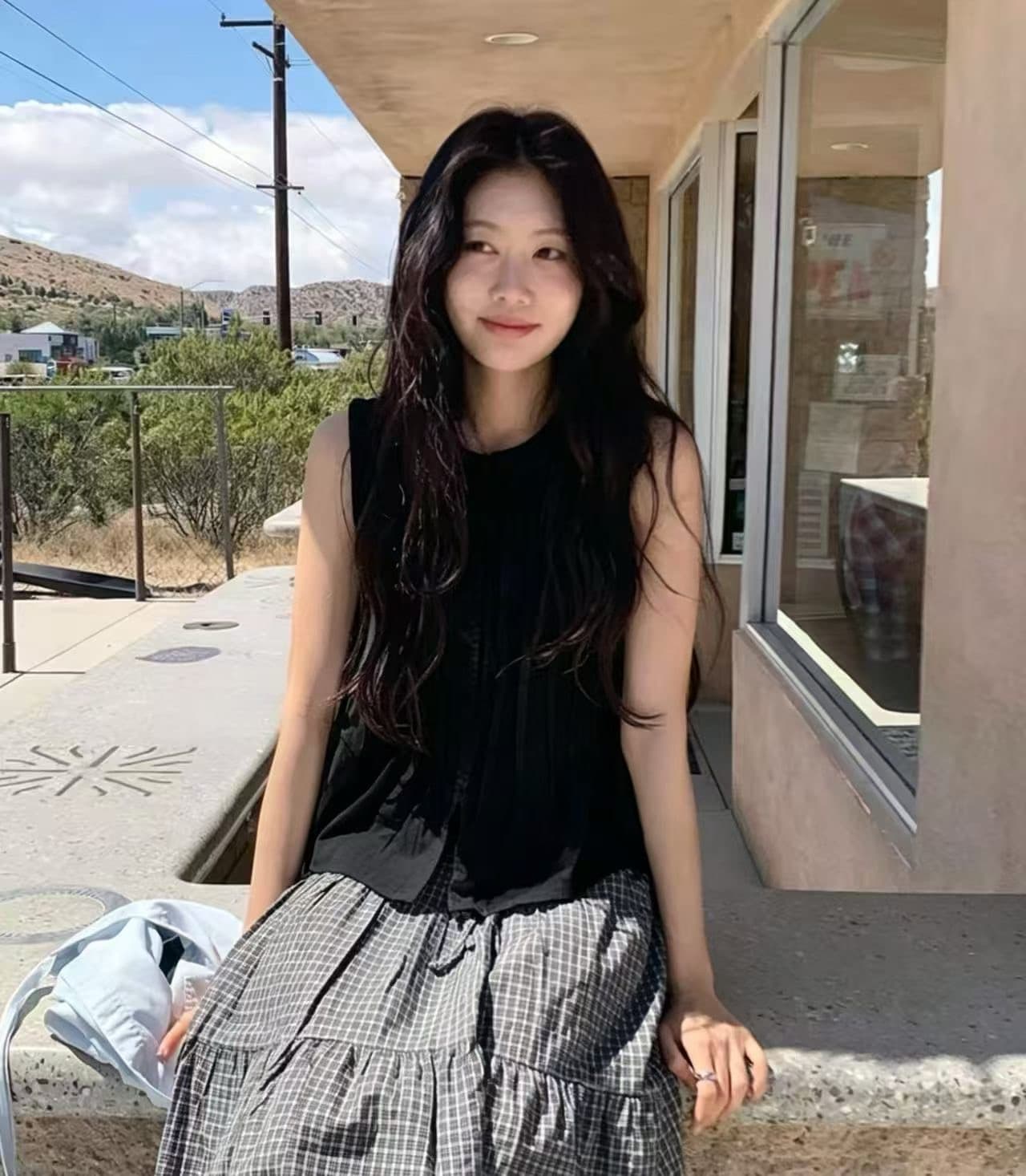 있음 선적 셔츠 화이트 레이스 민소매 작은 셔츠 레트로 플리츠 셔츠 상세 이미지 6