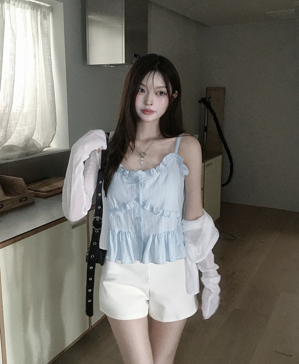 재고 있음 chic 패션 레이스 디자인 다용도 캐미솔 상세 이미지 1