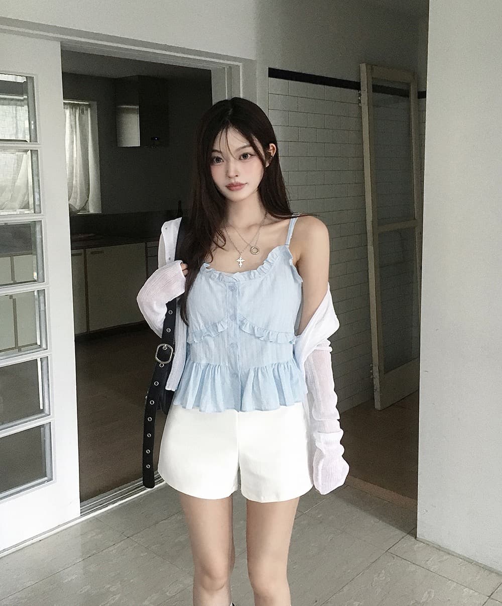 재고 있음 chic 패션 레이스 디자인 다용도 캐미솔 상세 이미지 6
