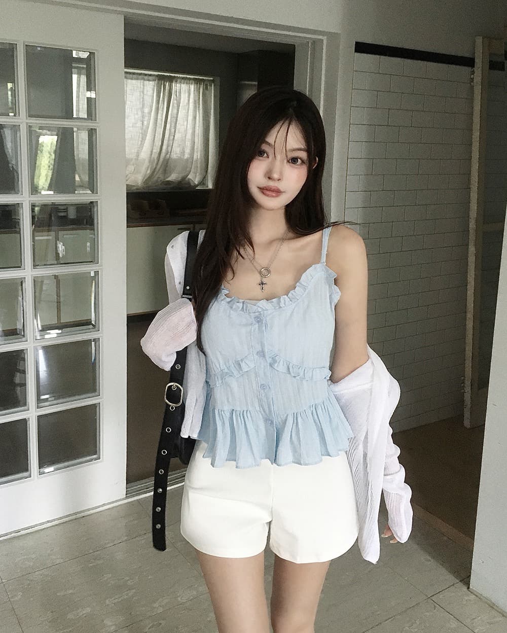 재고 있음 chic 패션 레이스 디자인 다용도 캐미솔 상세 이미지 7