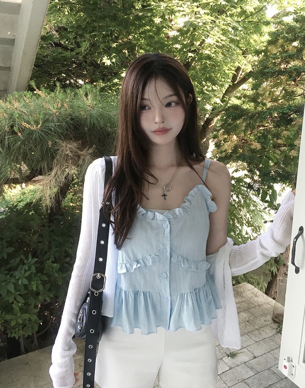 재고 있음 chic 패션 레이스 디자인 다용도 캐미솔 상세 이미지 8