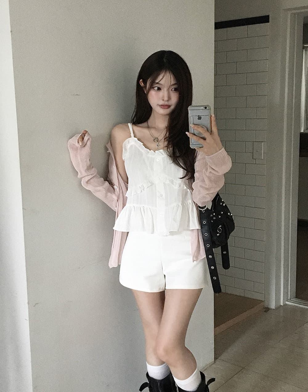 재고 있음 chic 패션 레이스 디자인 다용도 캐미솔 상세 이미지 11