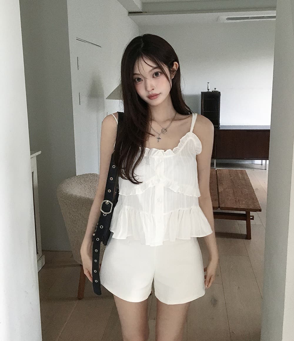재고 있음 chic 패션 레이스 디자인 다용도 캐미솔 상세 이미지 13