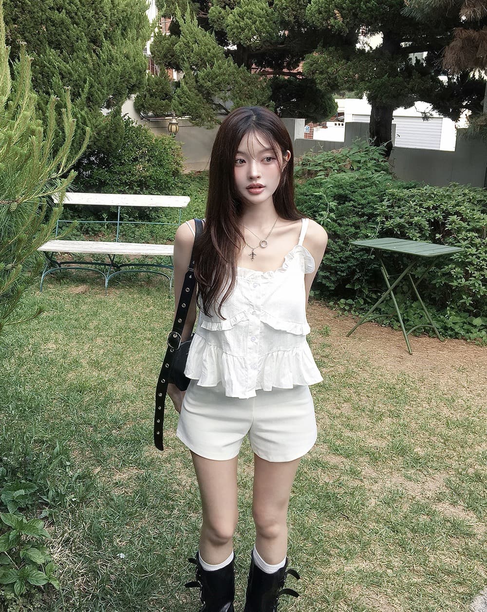 재고 있음 chic 패션 레이스 디자인 다용도 캐미솔 상세 이미지 14