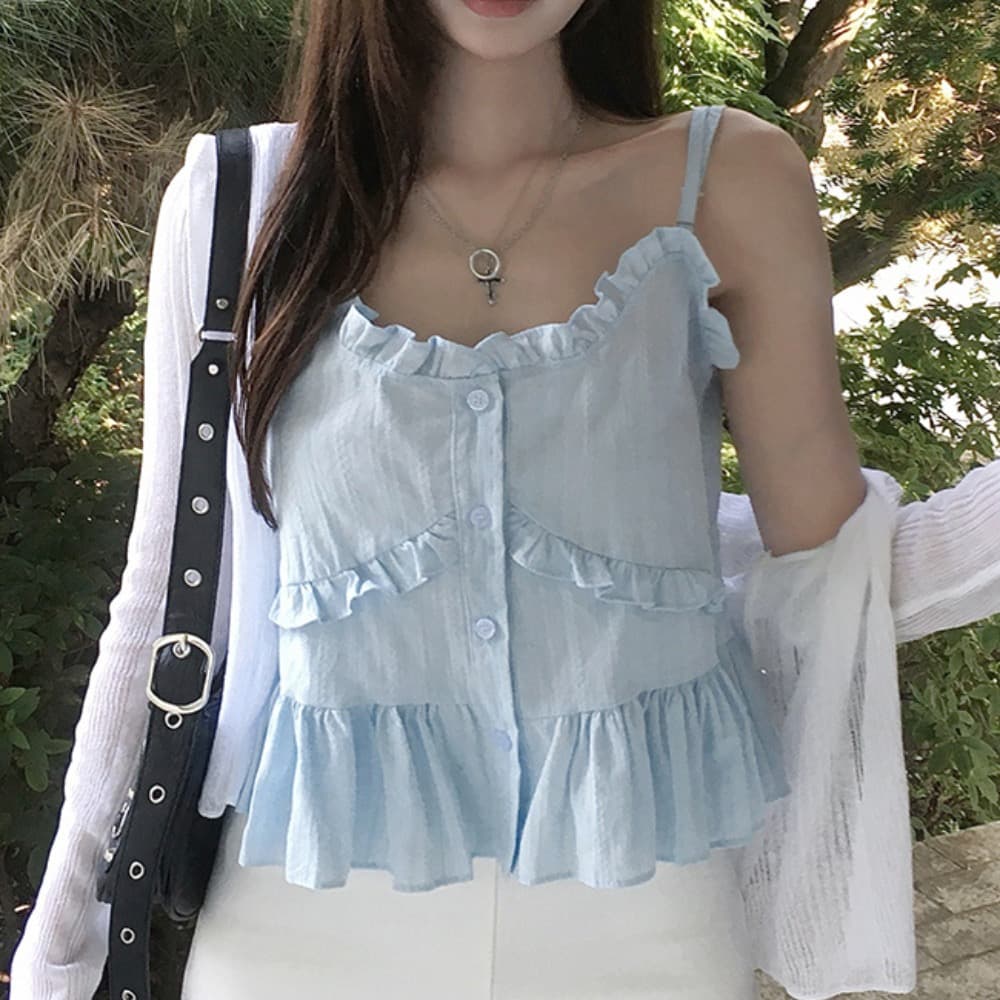 재고 있음 chic 패션 레이스 디자인 다용도 캐미솔 상세 이미지 20