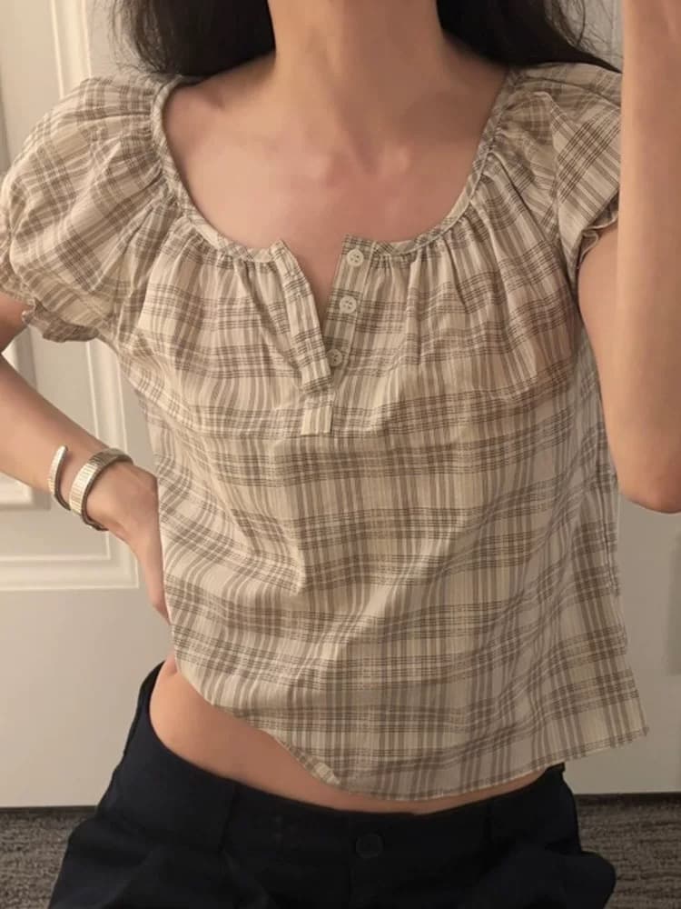 다용도 캐주얼 격자 무늬 셔츠 상세 이미지 1