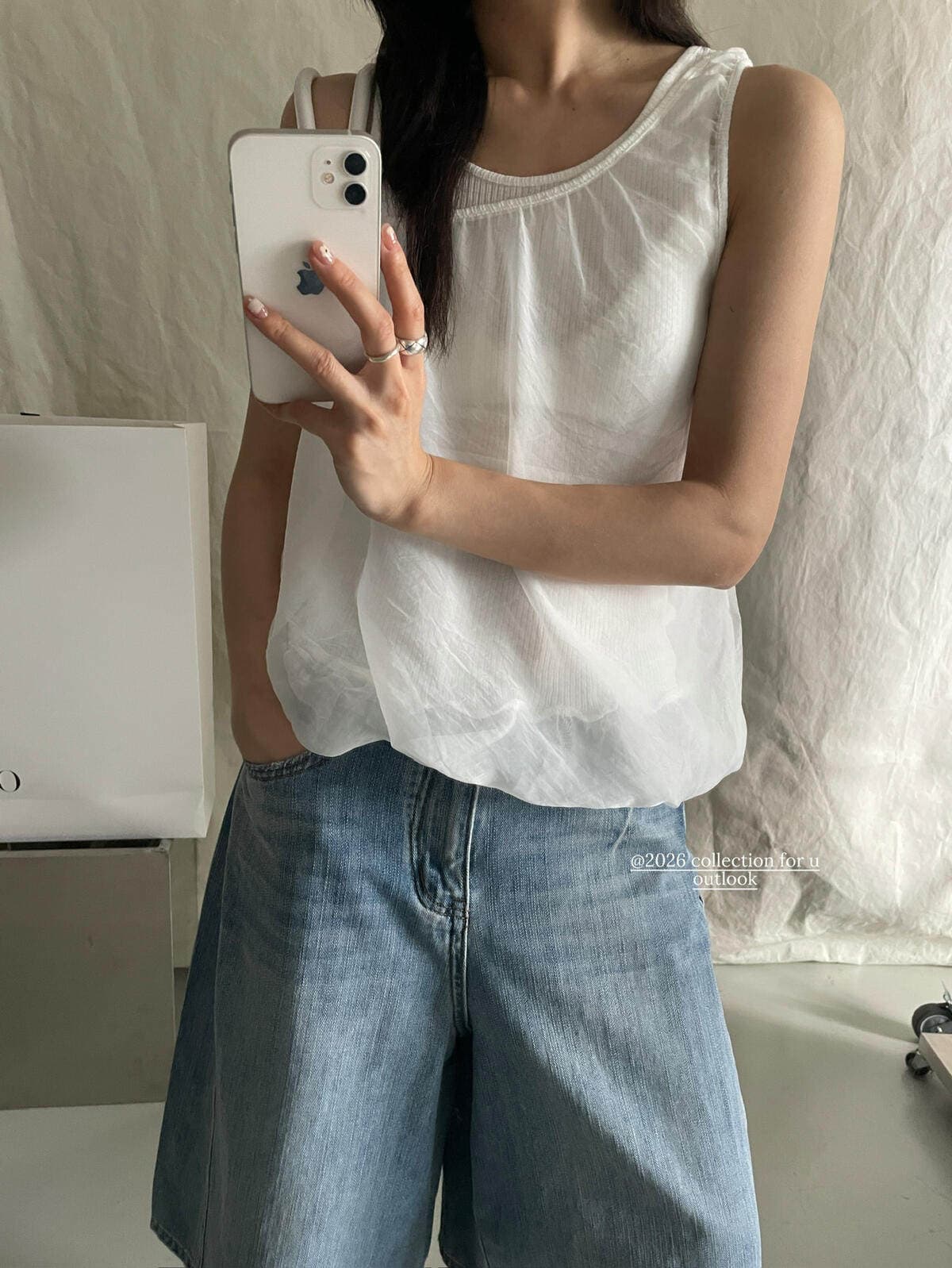 재고 있음 작은 대중 페이크 레이어드 원사 슬립 작은 셔츠 이미지 3