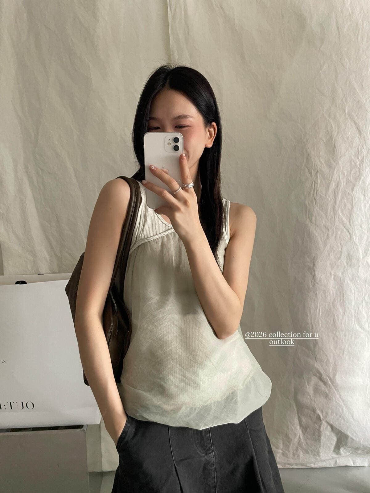 재고 있음 작은 대중 페이크 레이어드 원사 슬립 작은 셔츠 상세 이미지 3