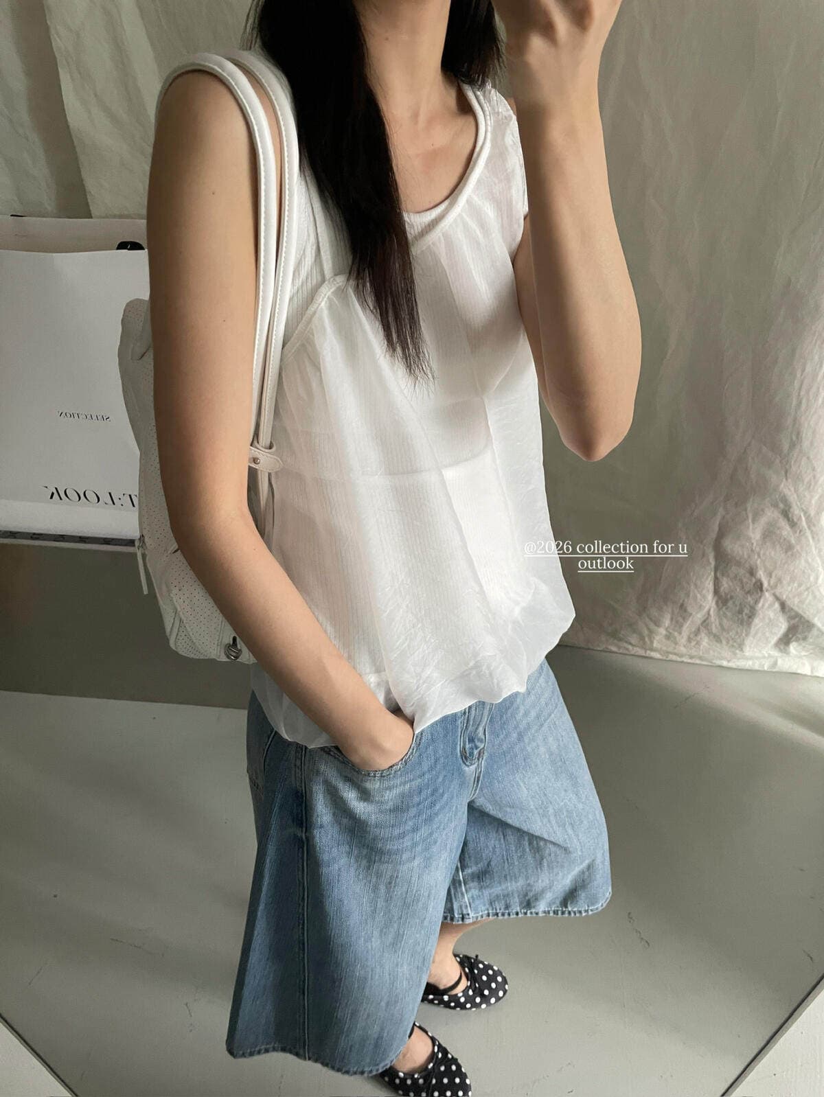 재고 있음 작은 대중 페이크 레이어드 원사 슬립 작은 셔츠 상세 이미지 4