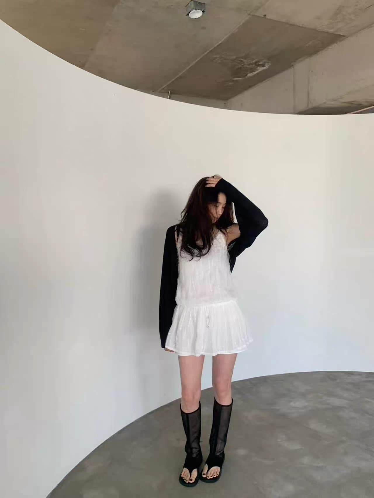 재고 있음 2026 여름 부드러운 다용도 펌프 로프 허리 수축 슬립 드레스 상세 이미지 5