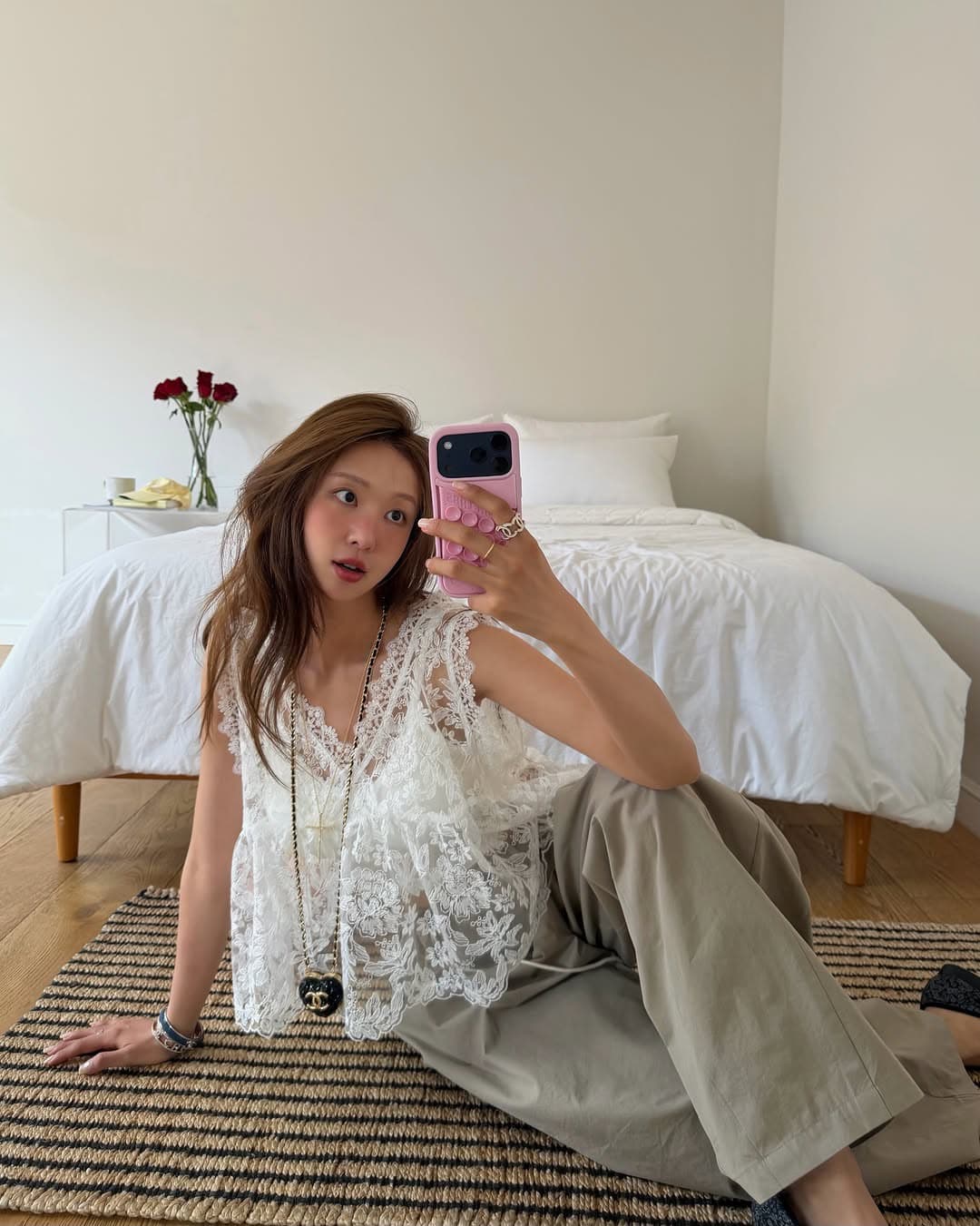 재고 있음 chic 다용도 레이스 조끼 이미지 4