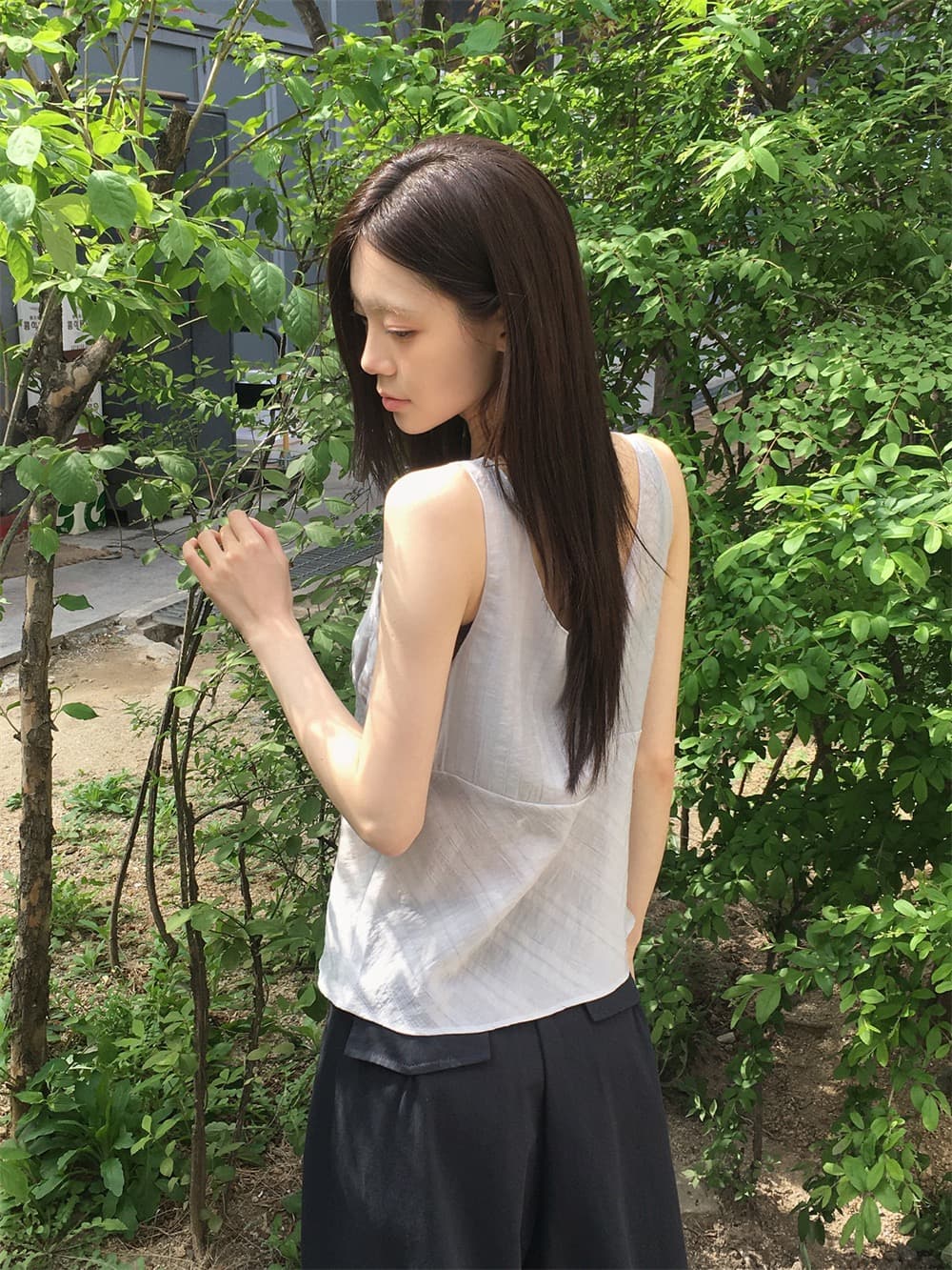 재고 있음 한 부서 순수한 욕망 바람 레이스 레이스 캐미솔 프랑스식 품격 작은 대중 빛 ~을 통해 레이스업 페이크 레이어드 상세 이미지 3