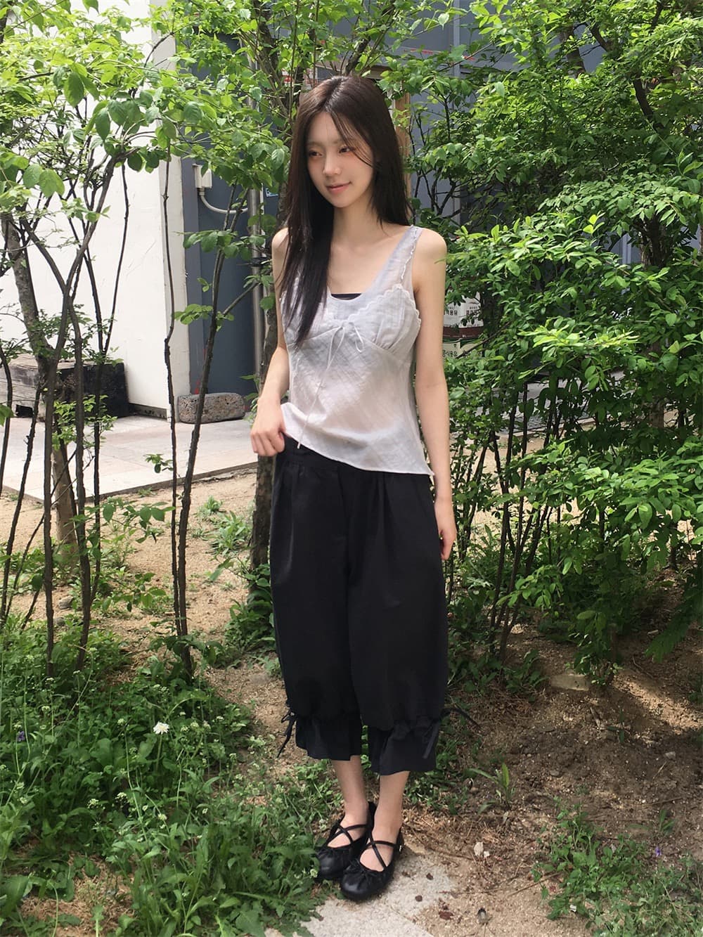 재고 있음 한 부서 순수한 욕망 바람 레이스 레이스 캐미솔 프랑스식 품격 작은 대중 빛 ~을 통해 레이스업 페이크 레이어드 상세 이미지 11