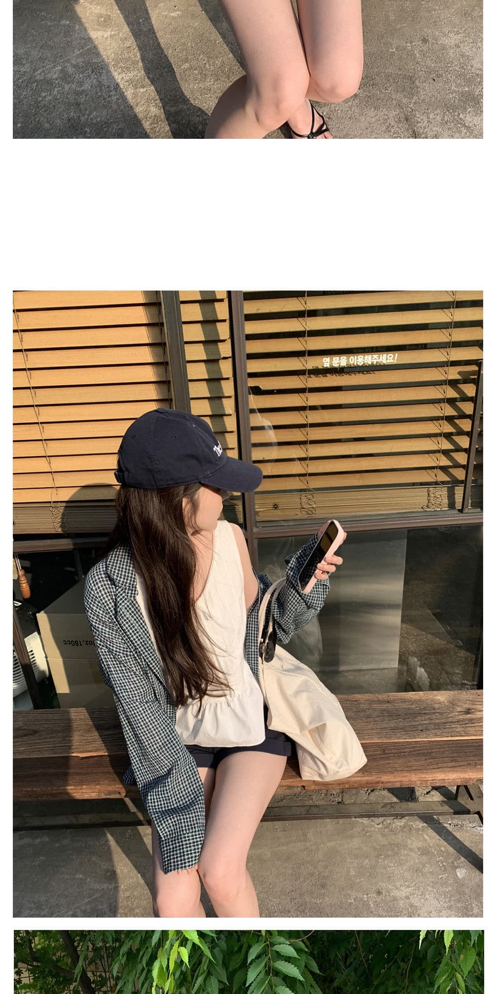 재고 있음 chic. 여름 보 주님 섹션 미니멀리즘 일상 캐주얼 루즈핏 다용도 체크무늬 긴팔 셔츠 상세 이미지 13