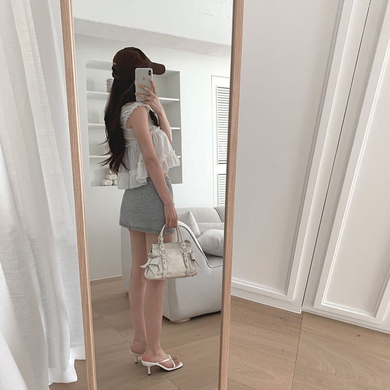 한 부서 chicv 칼라 레이스 조각 거품 소매 셔츠 상세 이미지 25