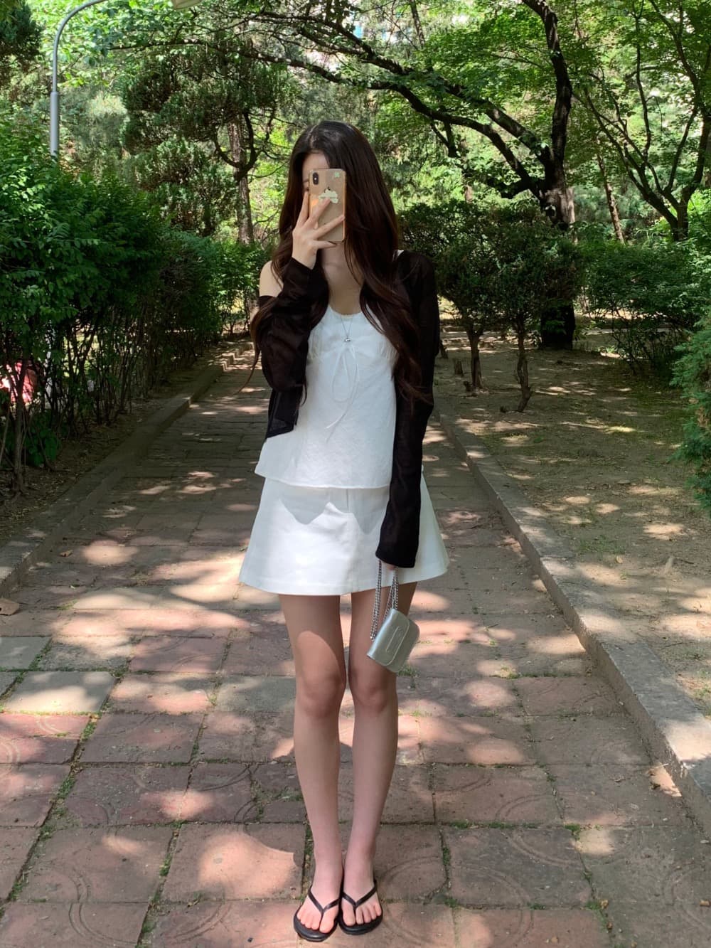 재고 있음 chic 섹시함 인사이드 설정 개체 주름 질감 캐미솔 상세 이미지 6