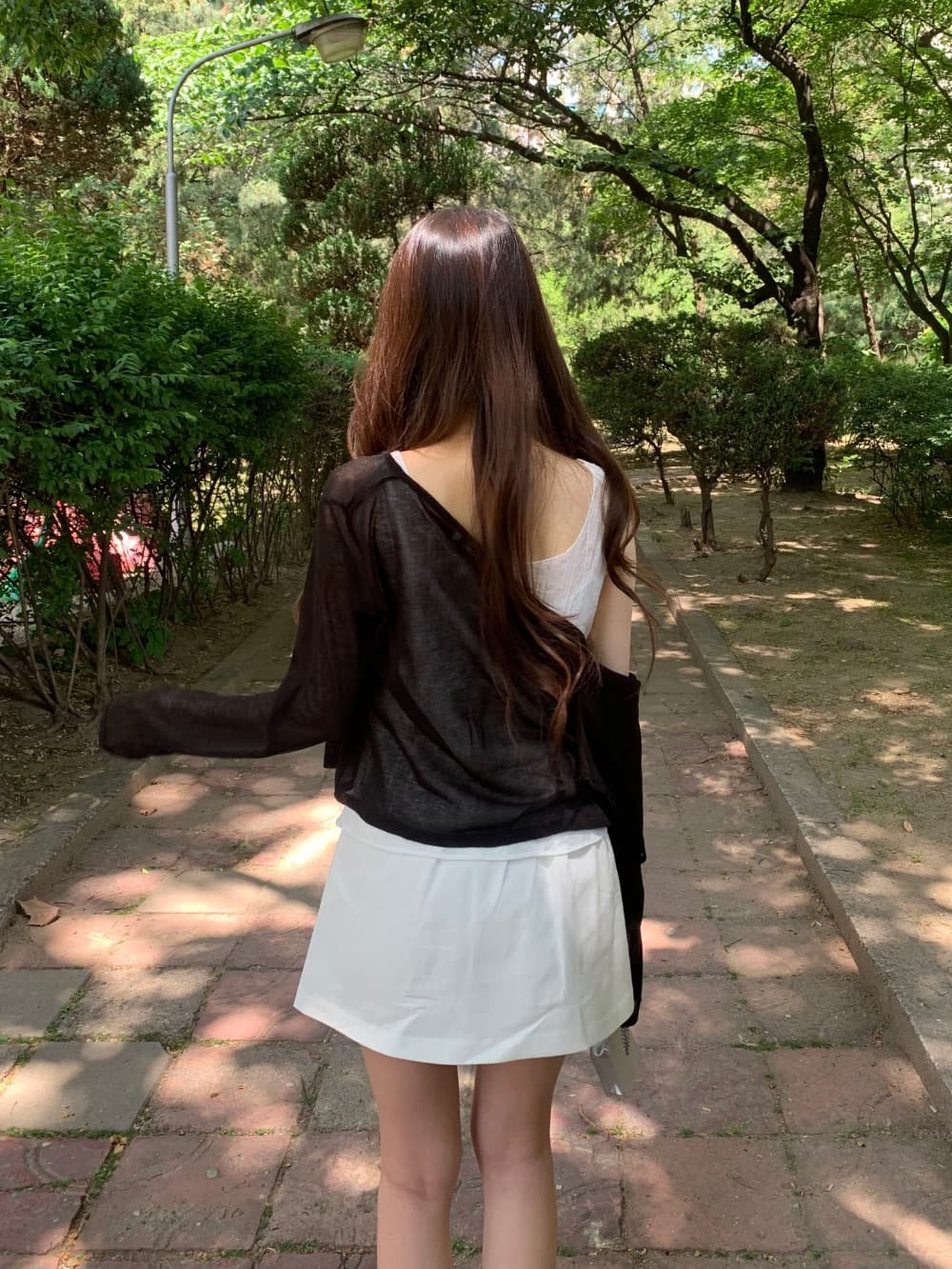 재고 있음 chic 섹시함 인사이드 설정 개체 주름 질감 캐미솔 상세 이미지 7