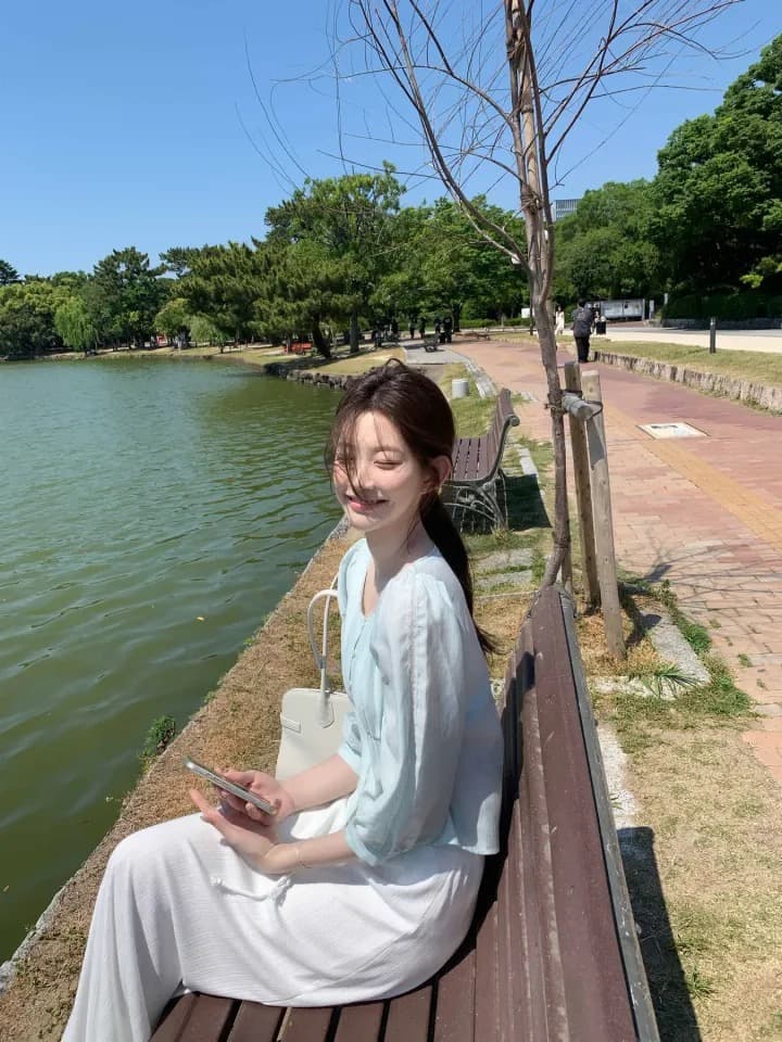 재고 있음 chic 이른 가을 품격 부드러운 바람 레이스 측면 쇼트 스타일 7부 소매 셔츠 상세 이미지 3