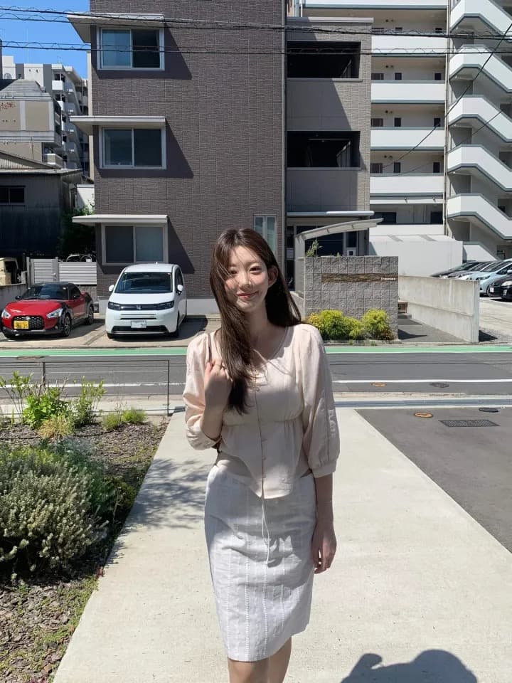 재고 있음 chic 이른 가을 품격 부드러운 바람 레이스 측면 쇼트 스타일 7부 소매 셔츠 상세 이미지 17
