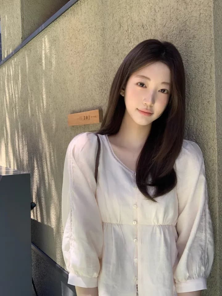 재고 있음 chic 이른 가을 품격 부드러운 바람 레이스 측면 쇼트 스타일 7부 소매 셔츠 상세 이미지 23