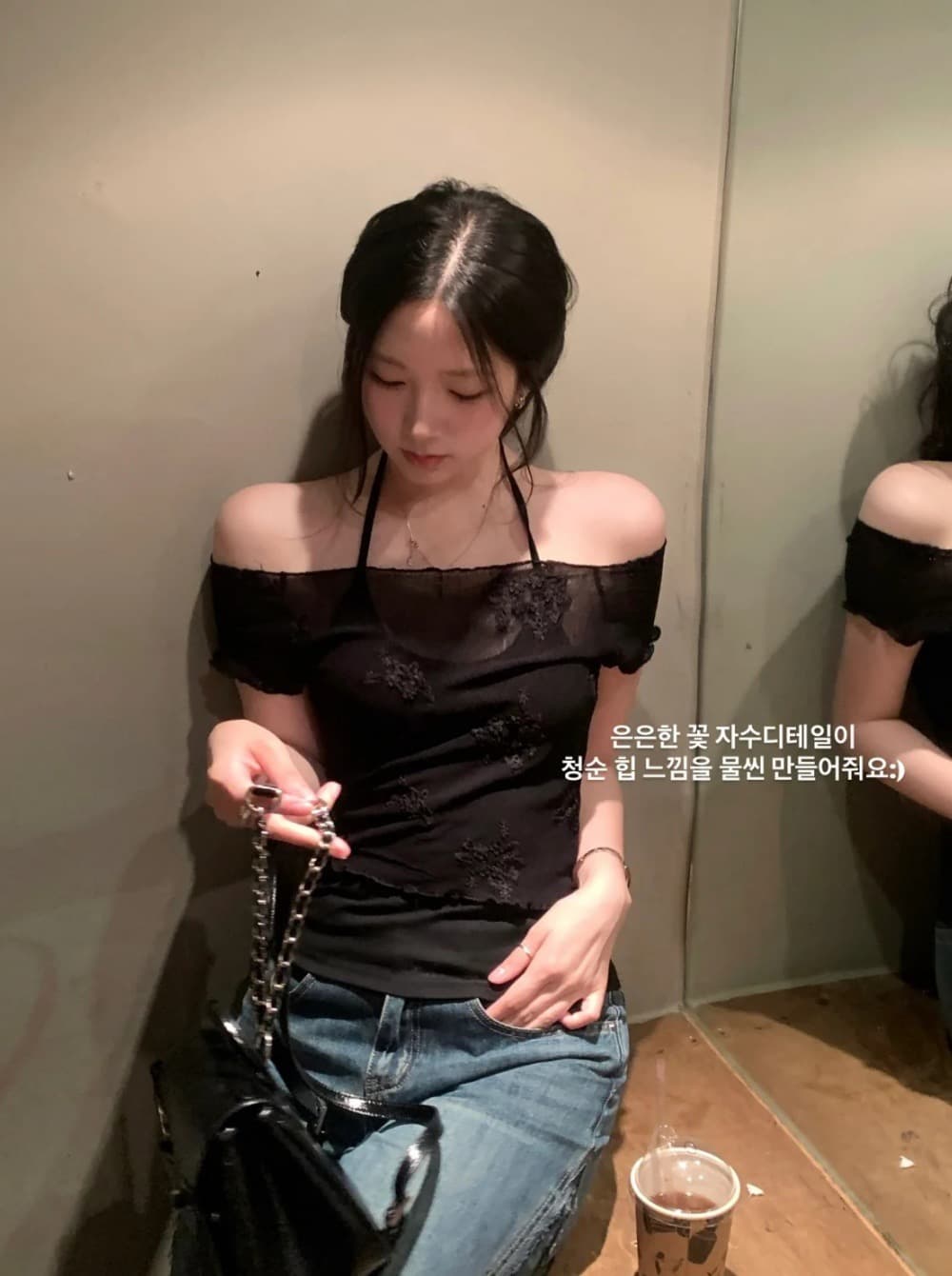 재고 있음 chic 달콤함 다용도 몸매 가꾸기 자수 꽃 세트 투피스 세트 상세 이미지 11