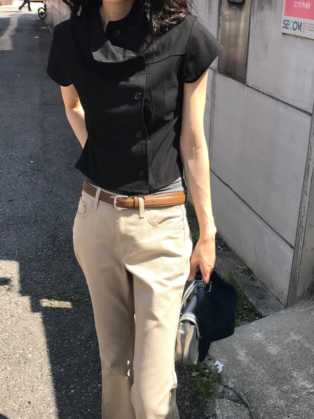 재고 있음 chic 한국 패션 레이스 패치워크 다용도 맨위 한국 스타일 맨위 상세 이미지 26