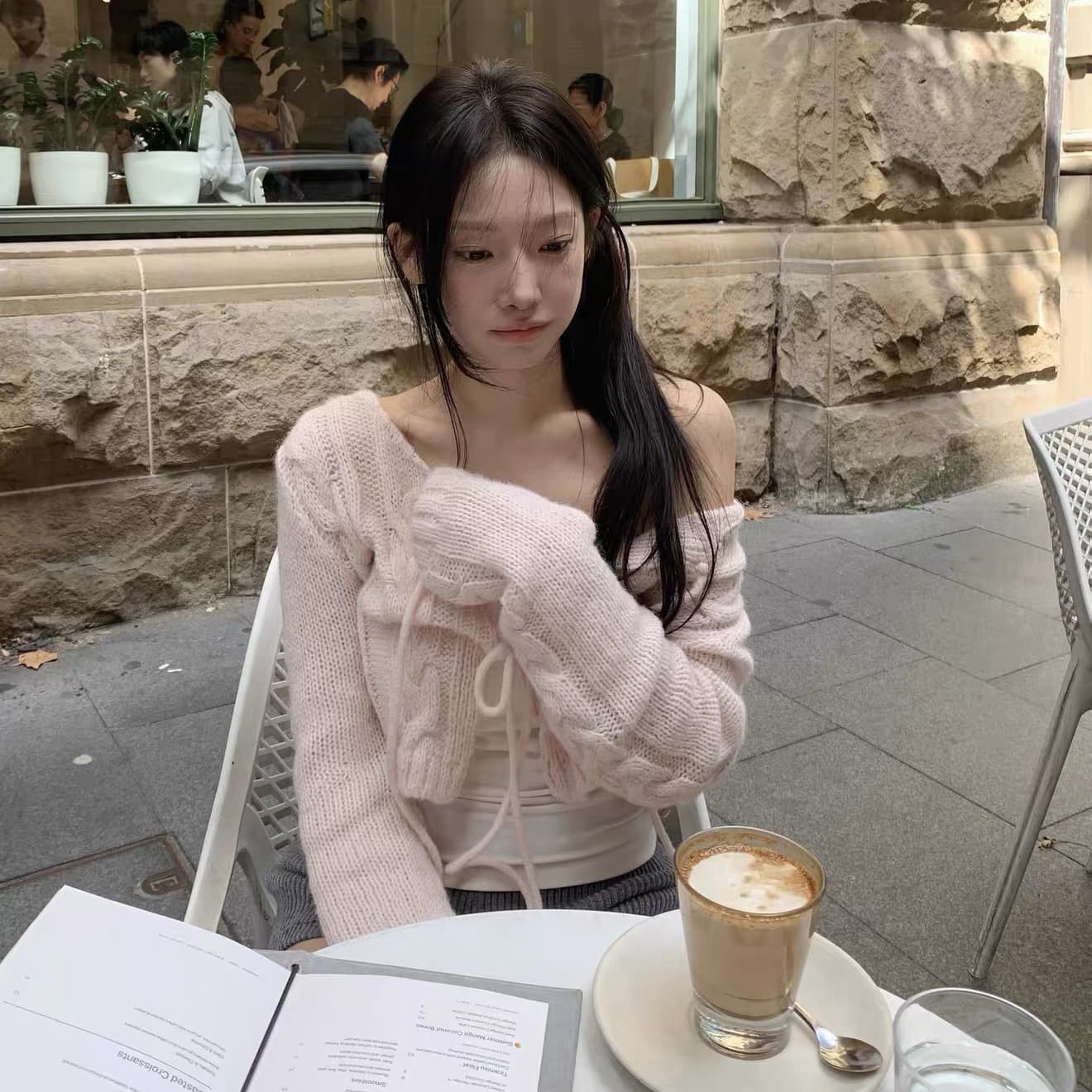 재고 있음 2026 년 이른 가을 V넥 레이스업 레이스 오픈 가디건 여성 프랑스식 부드러운 바람 재킷 작은 숄 맨위