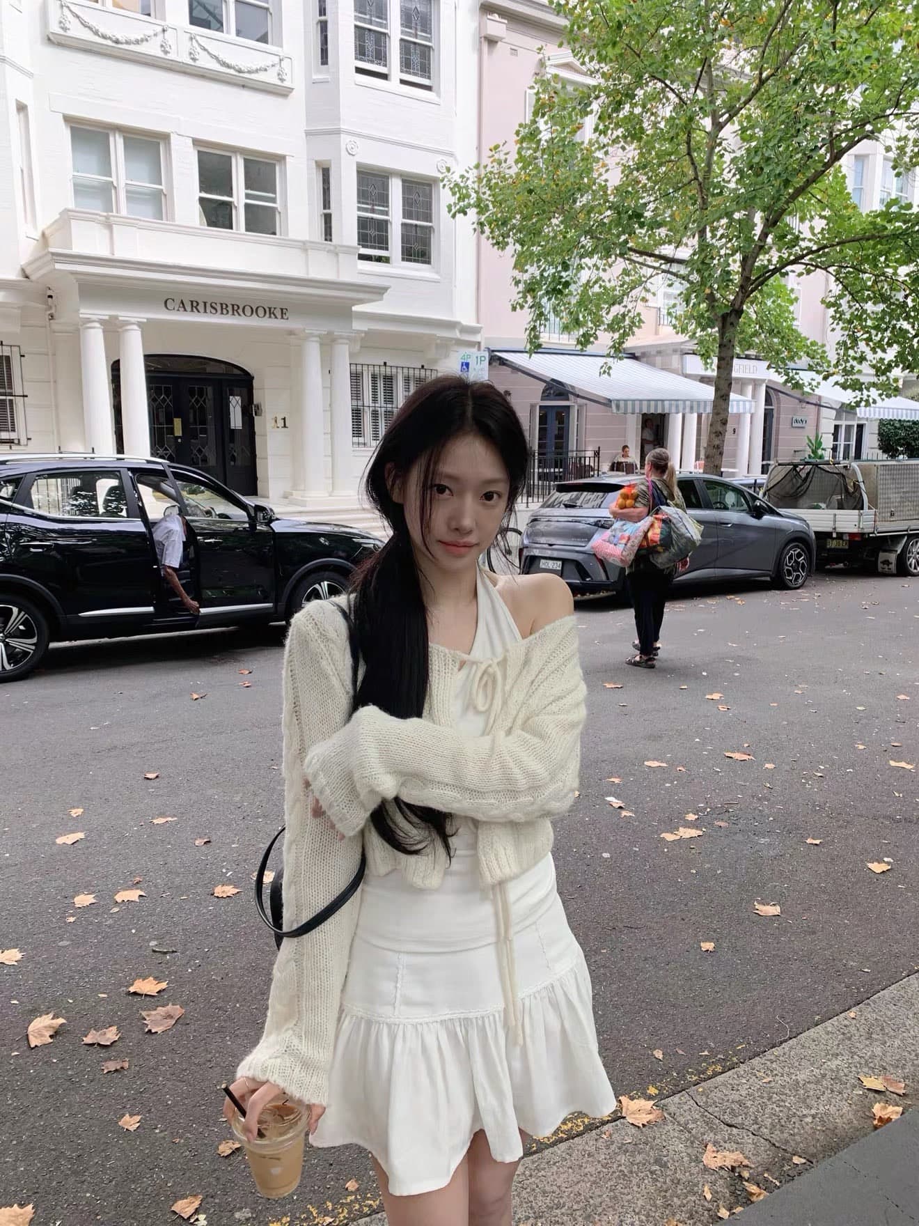 재고 있음 2026 년 이른 가을 V넥 레이스업 레이스 오픈 가디건 여성 프랑스식 부드러운 바람 재킷 작은 숄 맨위 상세 이미지 7