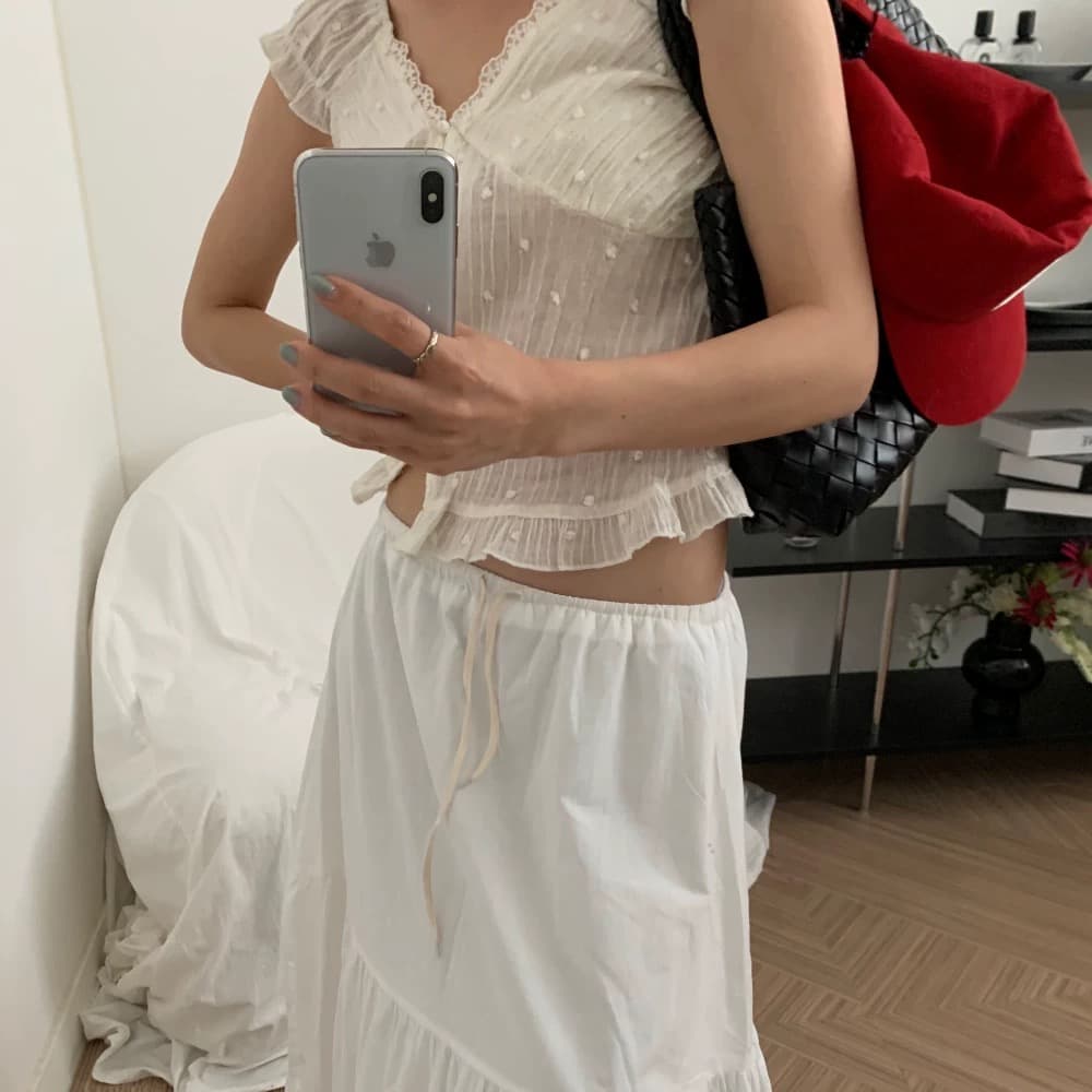 재고 있음 한 부서 여름 신선함 V넥 귀여운 연령 감소 인형 셔츠 일상 다용도 작은 셔츠 상세 이미지 2