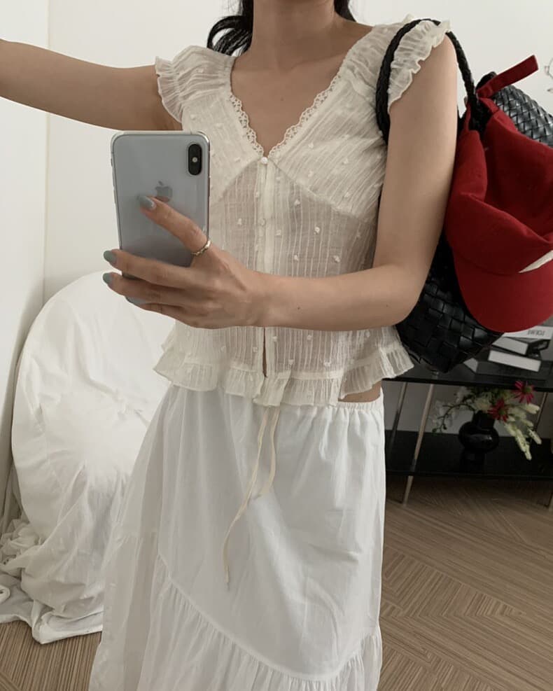 재고 있음 한 부서 여름 신선함 V넥 귀여운 연령 감소 인형 셔츠 일상 다용도 작은 셔츠 상세 이미지 10