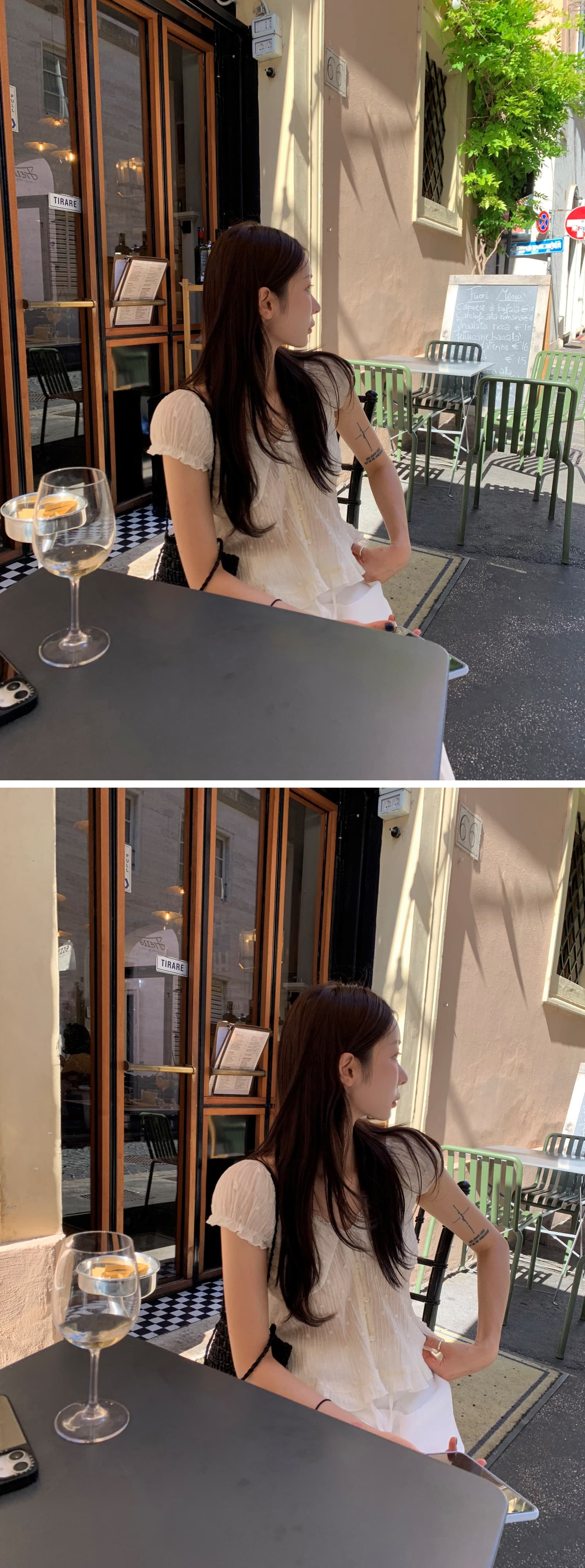 재고 있음 한 부서 여름 신선함 V넥 귀여운 연령 감소 인형 셔츠 일상 다용도 작은 셔츠 상세 이미지 17