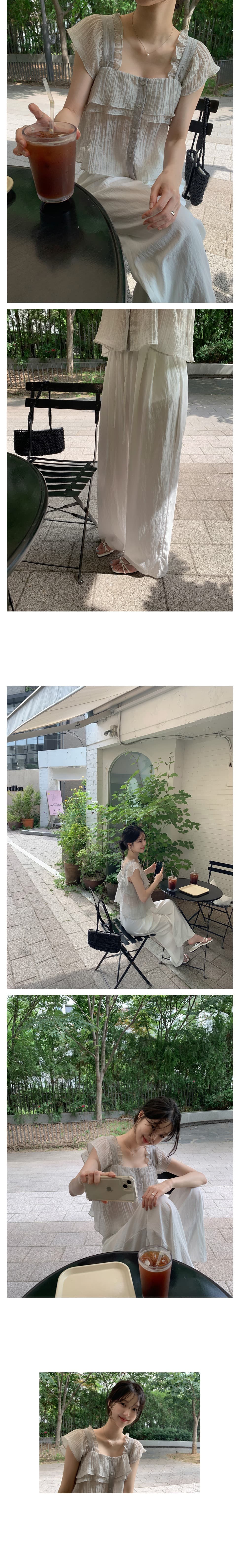 재고 있음 chic 한국 스타일 마이크로 ~을 통해 슬립 싱글 줄 버튼 셔츠 상세 이미지 12