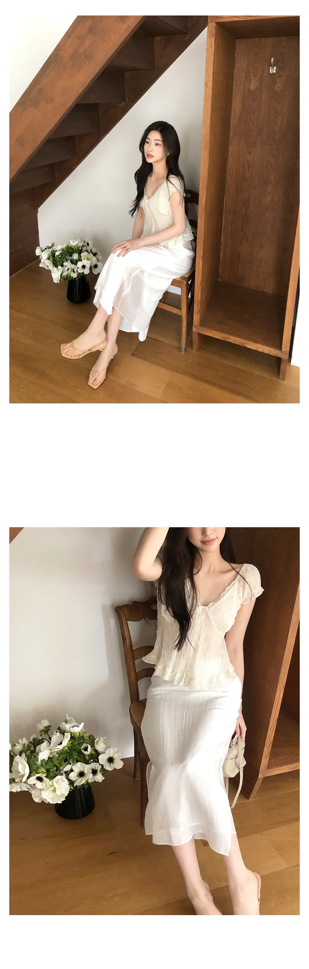 재고 있음 한 부서 여름 신선함 V넥 귀여운 연령 감소 인형 셔츠 일상 다용도 작은 셔츠 상세 이미지 7