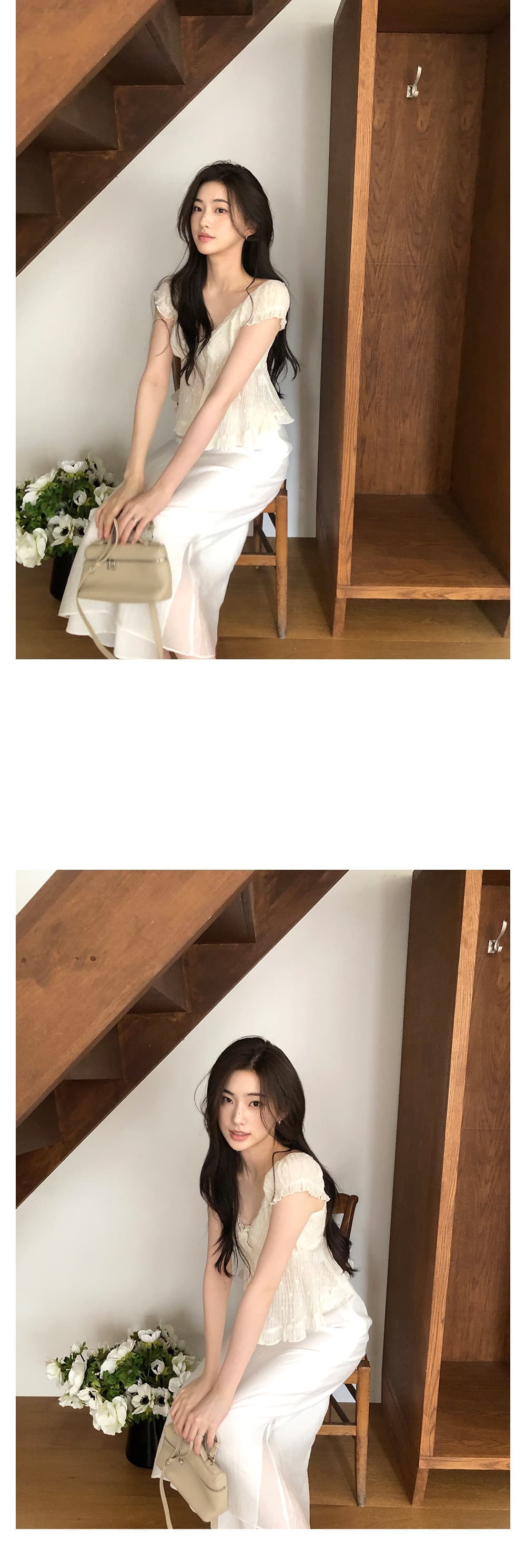 재고 있음 한 부서 여름 신선함 V넥 귀여운 연령 감소 인형 셔츠 일상 다용도 작은 셔츠 상세 이미지 8