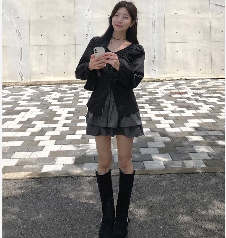 있음 밖으로 2026 새로운 한국 스타일 다용도 레이스업 허리 수축 셔츠 여성 상세 이미지 22