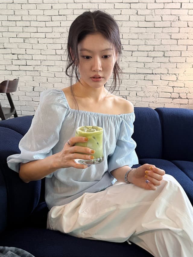 chic 한 부서 부드러운 달콤함 연령 감소 광장 칼라 오프숄더 벌룬 소매 레이스업 캐주얼 휴가 자외선 차단 맨위 쉬폰 블라우스