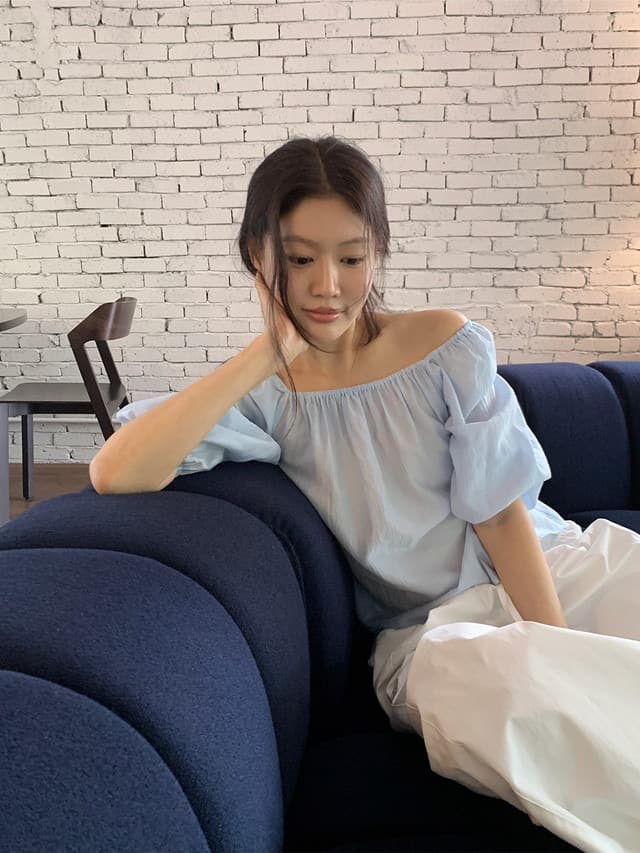 chic 한 부서 부드러운 달콤함 연령 감소 광장 칼라 오프숄더 벌룬 소매 레이스업 캐주얼 휴가 자외선 차단 맨위 쉬폰 블라우스 상세 이미지 1