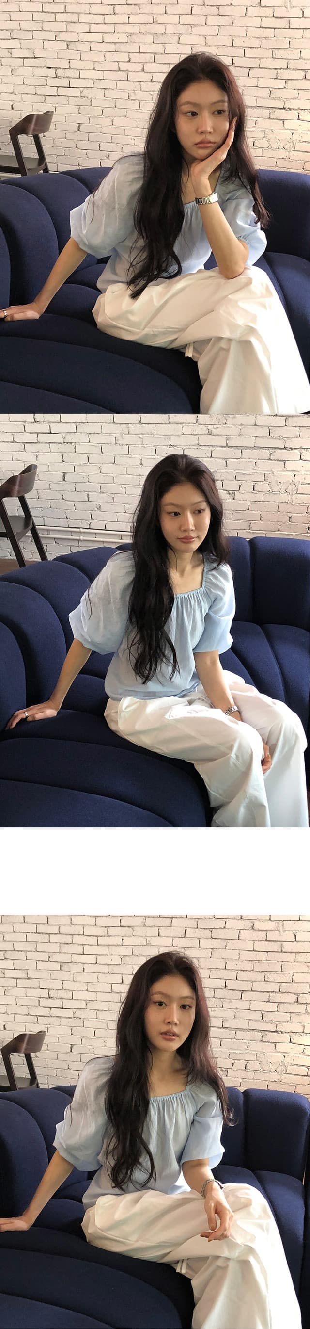chic 한 부서 부드러운 달콤함 연령 감소 광장 칼라 오프숄더 벌룬 소매 레이스업 캐주얼 휴가 자외선 차단 맨위 쉬폰 블라우스 상세 이미지 4