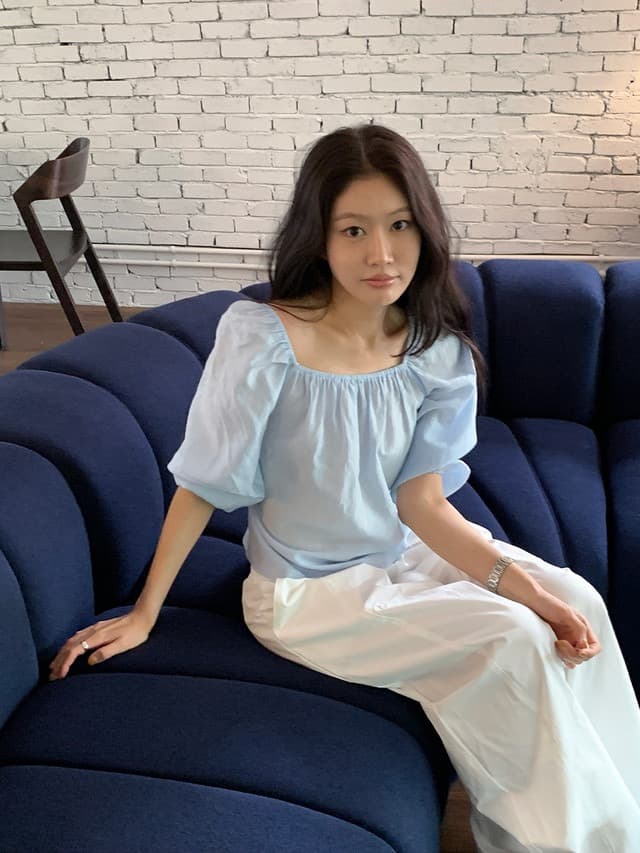 chic 한 부서 부드러운 달콤함 연령 감소 광장 칼라 오프숄더 벌룬 소매 레이스업 캐주얼 휴가 자외선 차단 맨위 쉬폰 블라우스 상세 이미지 6