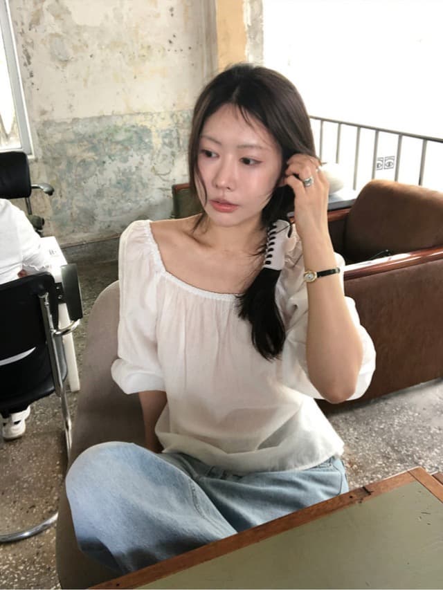 chic 한 부서 부드러운 달콤함 연령 감소 광장 칼라 오프숄더 벌룬 소매 레이스업 캐주얼 휴가 자외선 차단 맨위 쉬폰 블라우스 상세 이미지 23