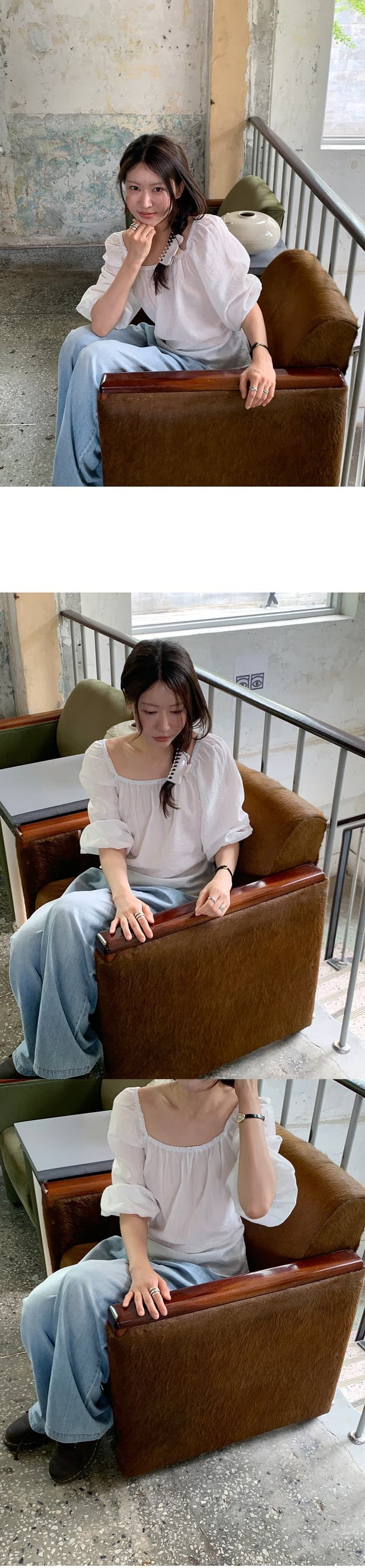 chic 한 부서 부드러운 달콤함 연령 감소 광장 칼라 오프숄더 벌룬 소매 레이스업 캐주얼 휴가 자외선 차단 맨위 쉬폰 블라우스 상세 이미지 25
