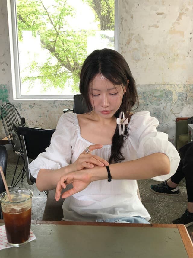 chic 한 부서 부드러운 달콤함 연령 감소 광장 칼라 오프숄더 벌룬 소매 레이스업 캐주얼 휴가 자외선 차단 맨위 쉬폰 블라우스 상세 이미지 27