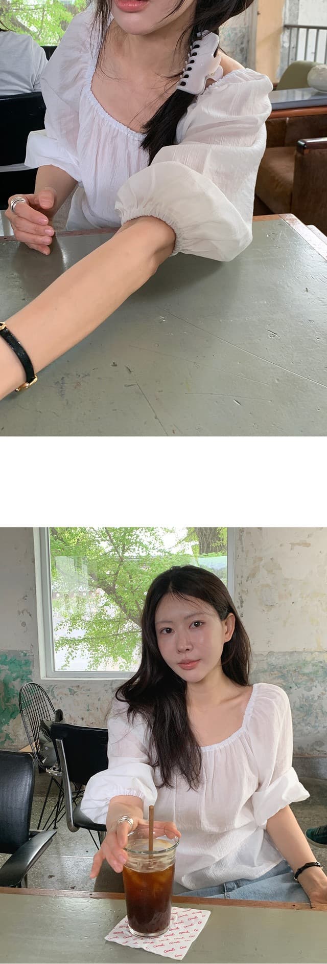 chic 한 부서 부드러운 달콤함 연령 감소 광장 칼라 오프숄더 벌룬 소매 레이스업 캐주얼 휴가 자외선 차단 맨위 쉬폰 블라우스 상세 이미지 31