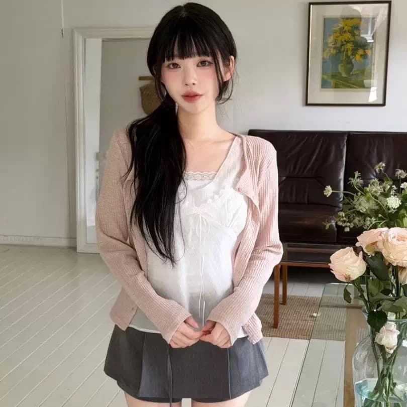 재고 있음 chic 한 부서 순수한 욕망 바람 레이스 레이스 캐미솔 여성 상세 이미지 3