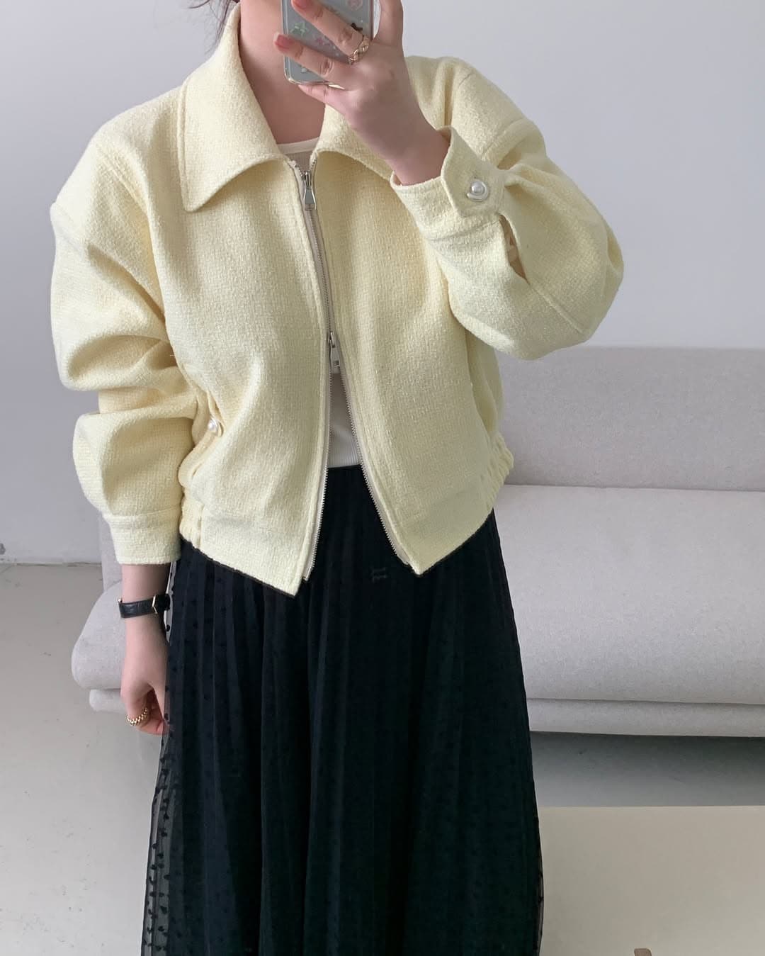 작은 샤넬 스타일 트위드 재킷 작은 외투 여성 빛 요리 한 패션 chic 명문 여성 숙녀 상세 이미지 1