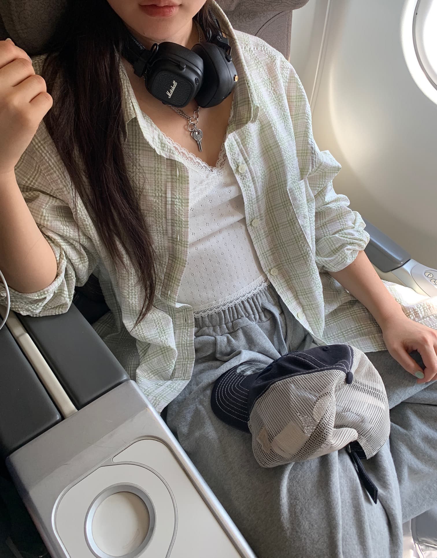 재고 있음 chic 한국 스타일 체크무늬 긴팔 셔츠 셔츠 재킷 루즈핏 맨위 상세 이미지 26