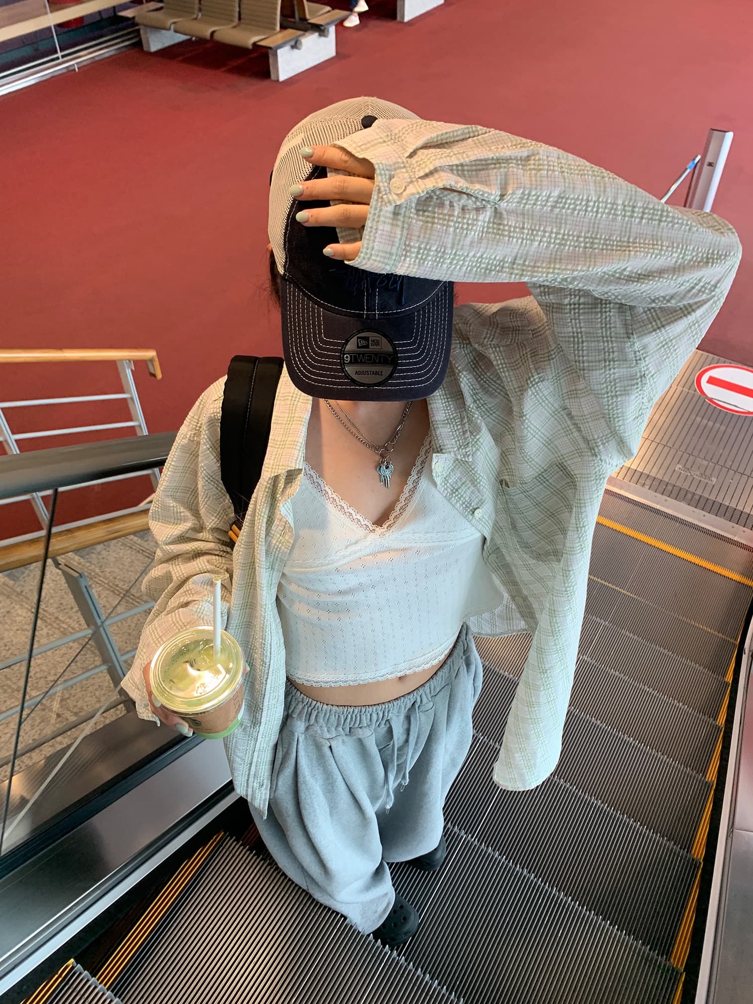 재고 있음 chic 한국 스타일 체크무늬 긴팔 셔츠 셔츠 재킷 루즈핏 맨위 상세 이미지 30